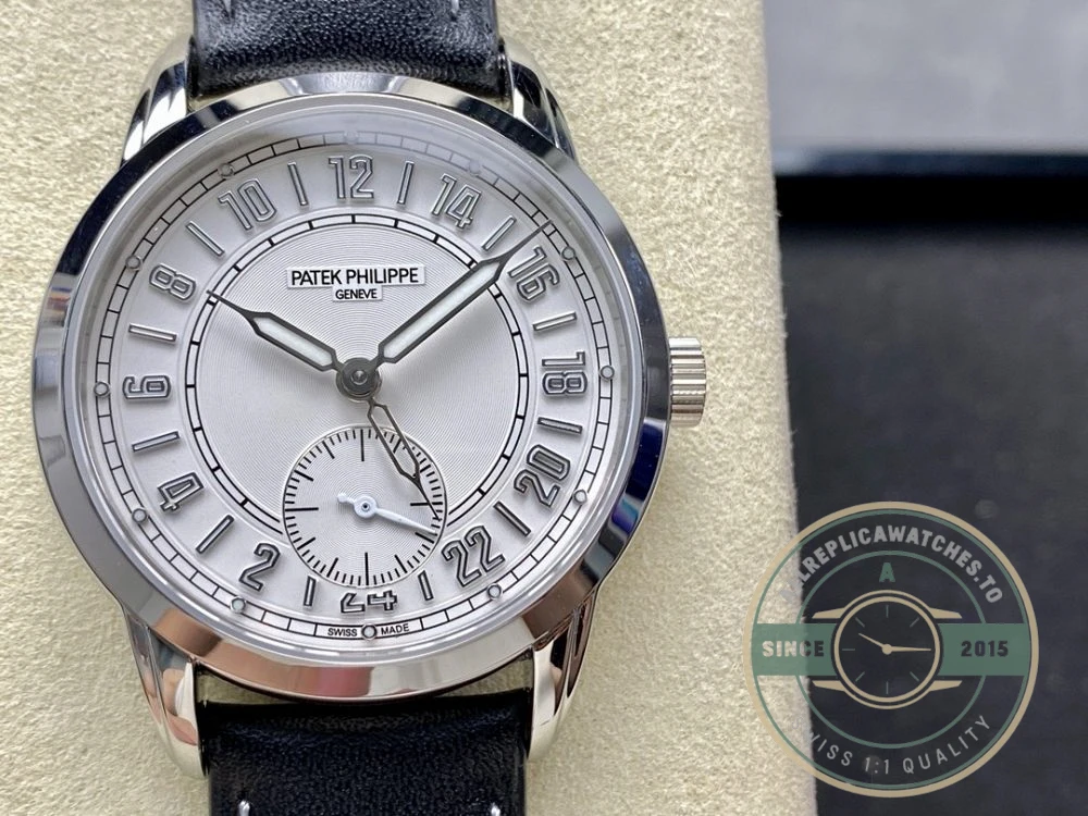Superclone Complications 5224R-001 Patek Philippe 24-HOUR DISPLAY, TRAVEL TIME. 42 mm, White Gold - Best Quality Replica Watch