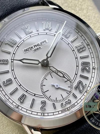 Superclone Complications 5224R-001 Patek Philippe 24-HOUR DISPLAY, TRAVEL TIME. 42 mm, White Gold - Best Quality Replica Watch