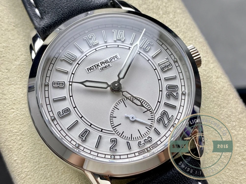Superclone Complications 5224R-001 Patek Philippe 24-HOUR DISPLAY, TRAVEL TIME. 42 mm, White Gold - Best Quality Replica Watch