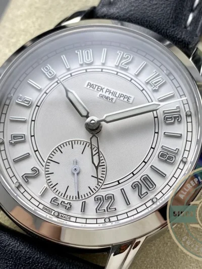 Superclone Complications 5224R-001 Patek Philippe 24-HOUR DISPLAY, TRAVEL TIME. 42 mm, White Gold - Budget Luxury Replica Watch