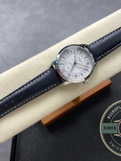 Superclone Complications 5224R-001 Patek Philippe 24-HOUR DISPLAY, TRAVEL TIME. 42 mm, White Gold - 1:1 Swiss Replica Watch