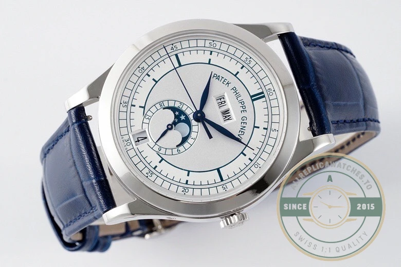 Superclone Complications 5396R-011 Patek Philippe ANNUAL CALENDAR 39 mm, White Gold - Affordable Super Clone Watch