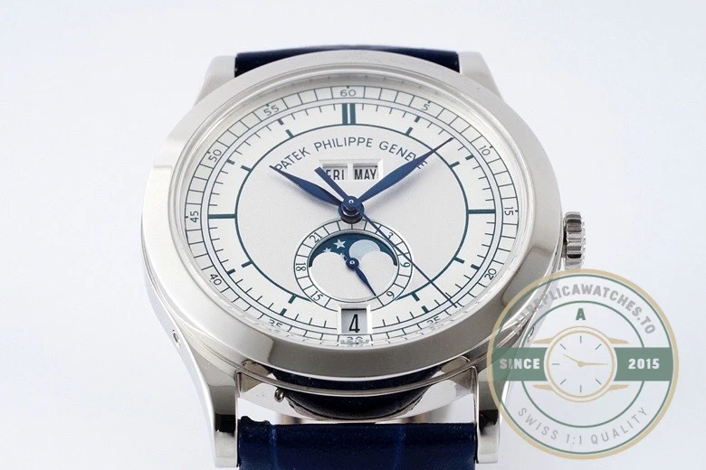 Superclone Complications 5396R-011 Patek Philippe ANNUAL CALENDAR 39 mm, White Gold - Affordable Super Clone Watch