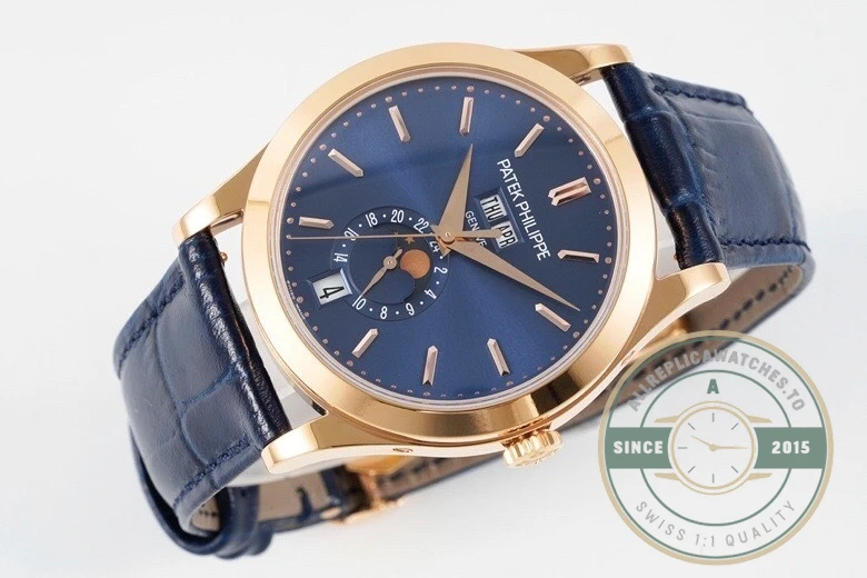 Superclone Complications 5396R-015 Patek Philippe ANNUAL CALENDAR, MOON PHASES. 38.5 mm, Rose Gold - Affordable Luxury Replica Timepiece