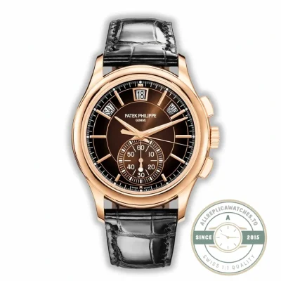Superclone Complications 5905R-001 Patek Philippe Annual Calendar Chronograph 42 mm, Gold Rose, Brown Dial - Luxury Replica Watch