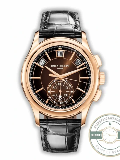 Superclone Complications 5905R-001 Patek Philippe Annual Calendar Chronograph 42 mm, Gold Rose, Brown Dial - Luxury Replica Watch