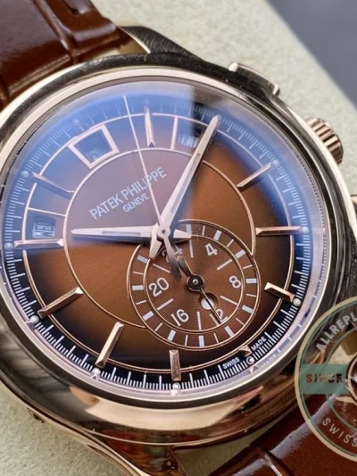 Superclone Complications 5905R-001 Patek Philippe Annual Calendar Chronograph 42 mm, Gold Rose, Brown Dial - Top-Tier Swiss Replica Watch