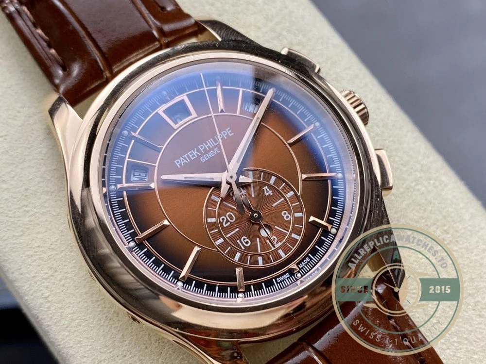 Superclone Complications 5905R-001 Patek Philippe Annual Calendar Chronograph 42 mm, Gold Rose, Brown Dial - Top-Tier Swiss Replica Watch