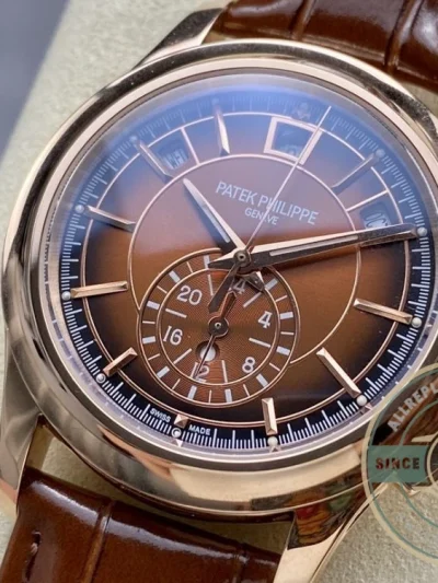 Superclone Complications 5905R-001 Patek Philippe Annual Calendar Chronograph 42 mm, Gold Rose, Brown Dial - Premium Super Clone Watch