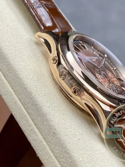 Superclone Complications 5905R-001 Patek Philippe Annual Calendar Chronograph 42 mm, Gold Rose, Brown Dial - Affordable Super Clone Watch