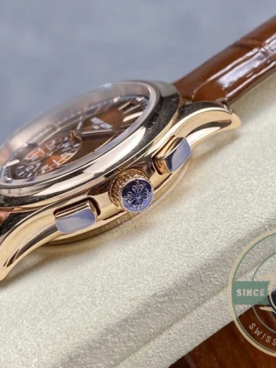 Superclone Complications 5905R-001 Patek Philippe Annual Calendar Chronograph 42 mm, Gold Rose, Brown Dial - 1:1 Swiss Replica Watch