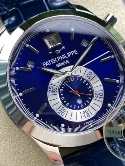 Superclone Complications 5960P-015 Patek Philippe Annual Calendar Chronograph 42 mm, Gold White, Blue Dial - Best Quality Replica Watch