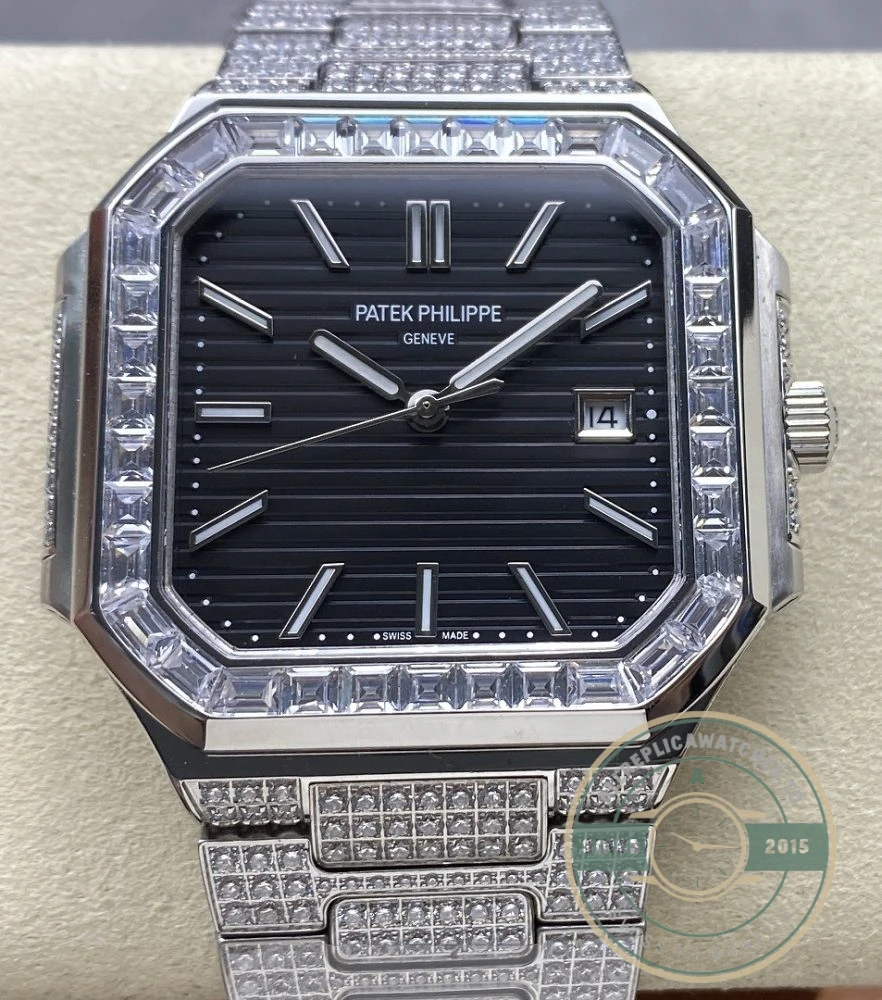 Superclone Cubitus 5821/1AR Patek Philippe 45 mm Black Dial, Diamond - Swiss Movement Replica Watch