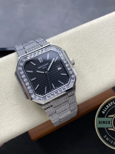 Superclone Cubitus 5821/1AR Patek Philippe 45 mm Black Dial, Diamond - 1:1 Swiss Replica Watch