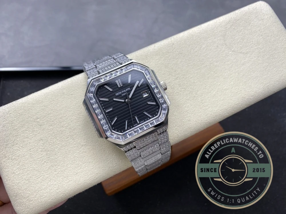Superclone Cubitus 5821/1AR Patek Philippe 45 mm Black Dial, Diamond - 1:1 Swiss Replica Watch