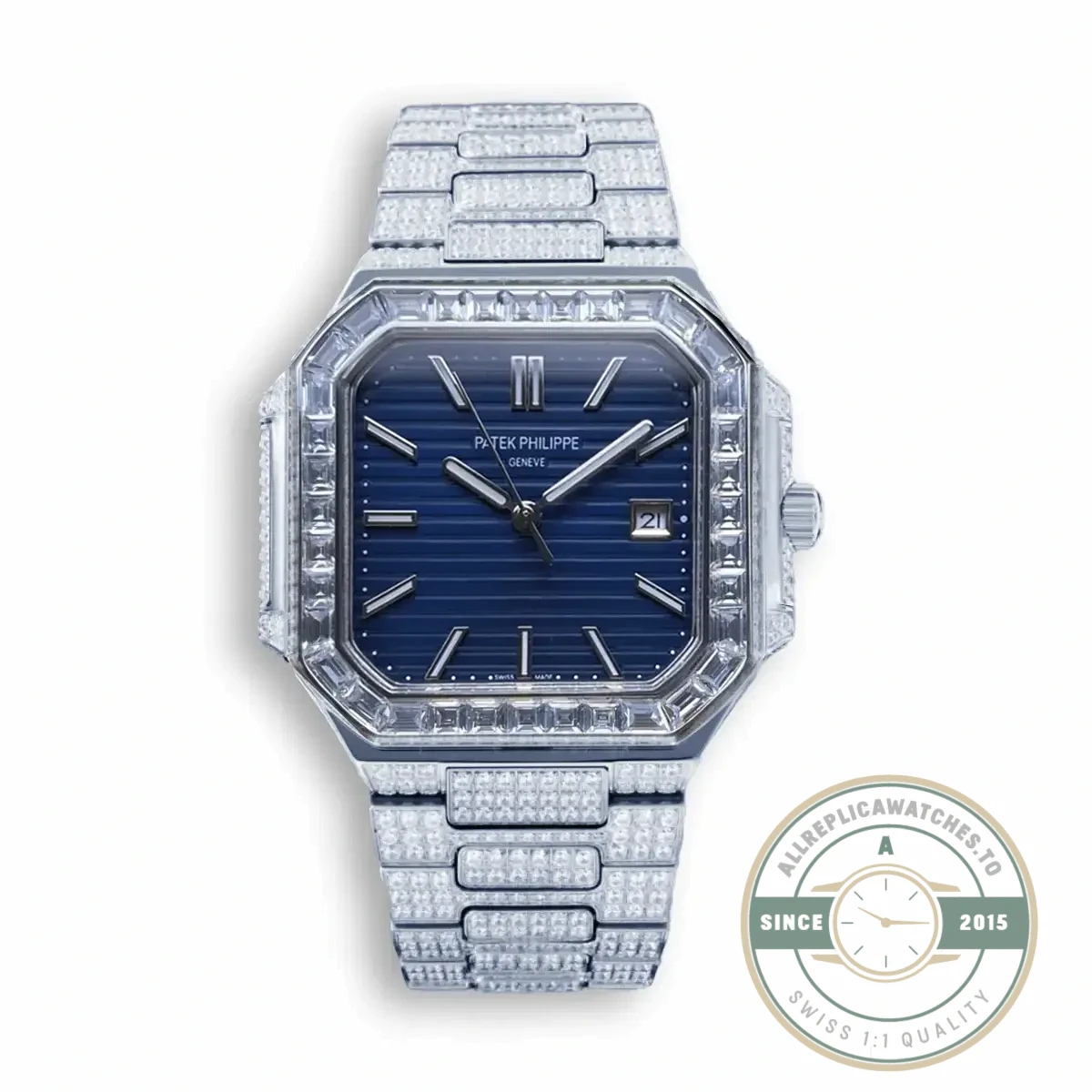 Superclone Cubitus 5821/1AR Patek Philippe 45 mm Blue Dial, Diamond - Factory Super Clone Watch