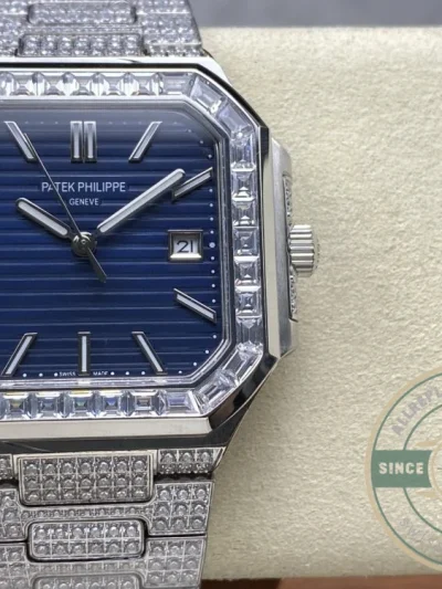 Superclone Cubitus 5821/1AR Patek Philippe 45 mm Blue Dial, Diamond - Swiss-Made Clone Watch