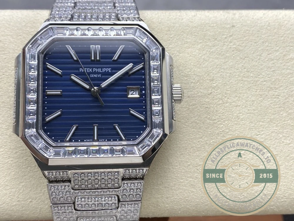 Superclone Cubitus 5821/1AR Patek Philippe 45 mm Blue Dial, Diamond - Swiss-Made Clone Watch