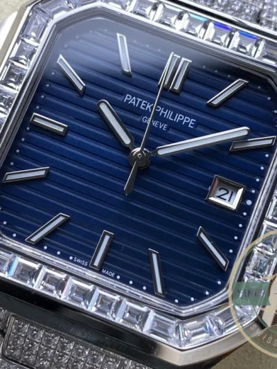 Superclone Cubitus 5821/1AR Patek Philippe 45 mm Blue Dial, Diamond - Affordable Super Clone Watch