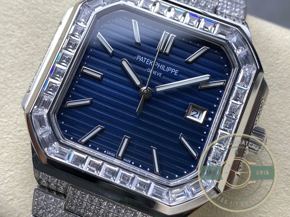 Superclone Cubitus 5821/1AR Patek Philippe 45 mm Blue Dial, Diamond - Affordable Super Clone Watch