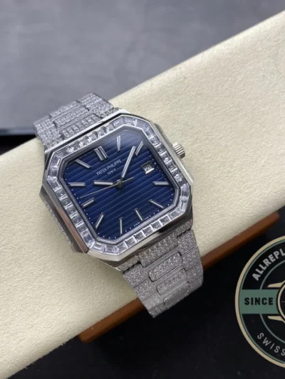Superclone Cubitus 5821/1AR Patek Philippe 45 mm Blue Dial, Diamond - Best Quality Replica Watch