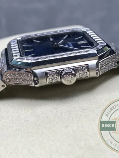 Superclone Cubitus 5821/1AR Patek Philippe 45 mm Blue Dial, Diamond - High-Grade Replica Watch