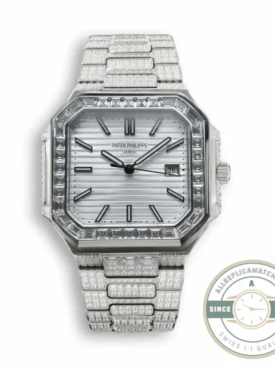 Superclone Cubitus 5821/1AR Patek Philippe 45 mm White Dial, Diamond - High-Grade Replica Watch
