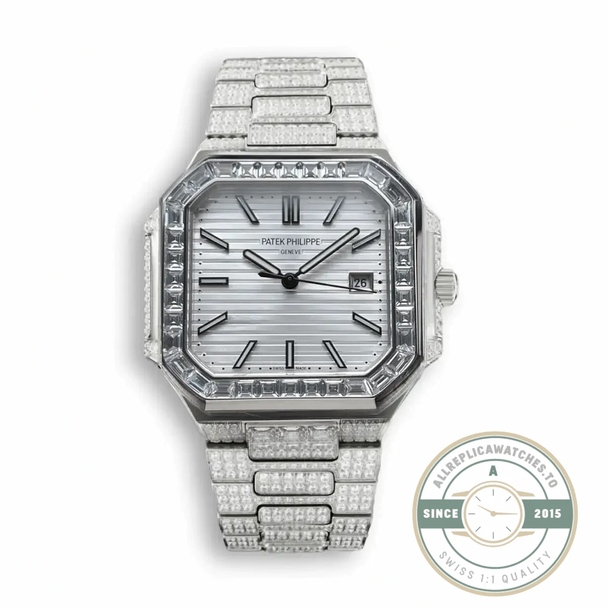 Superclone Cubitus 5821/1AR Patek Philippe 45 mm White Dial, Diamond - High-Grade Replica Watch