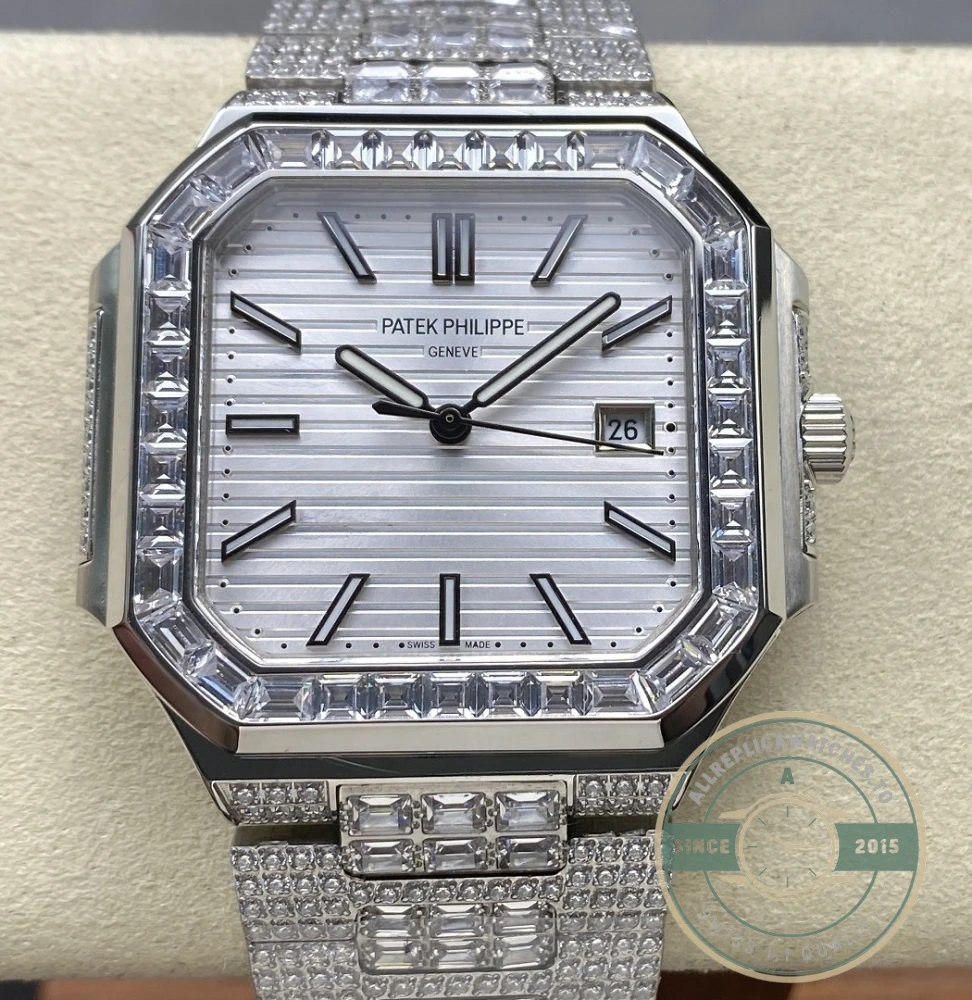 Superclone Cubitus 5821/1AR Patek Philippe 45 mm White Dial, Diamond - 1:1 Swiss Replica Watch