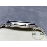 Integrated steel bracelet with brushed and polished links, steel Cubitus 5821 with emerald green dial
