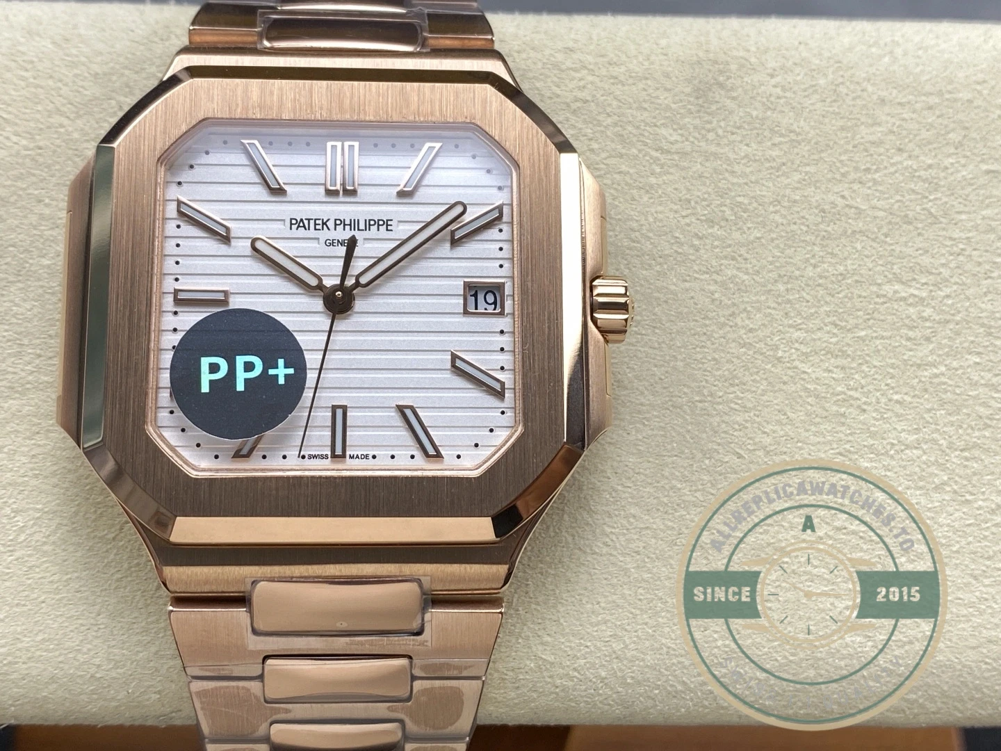 Superclone Cubitus 5821 Patek Philippe 45 mm Rose Gold White Dial - Budget Luxury Replica Watch