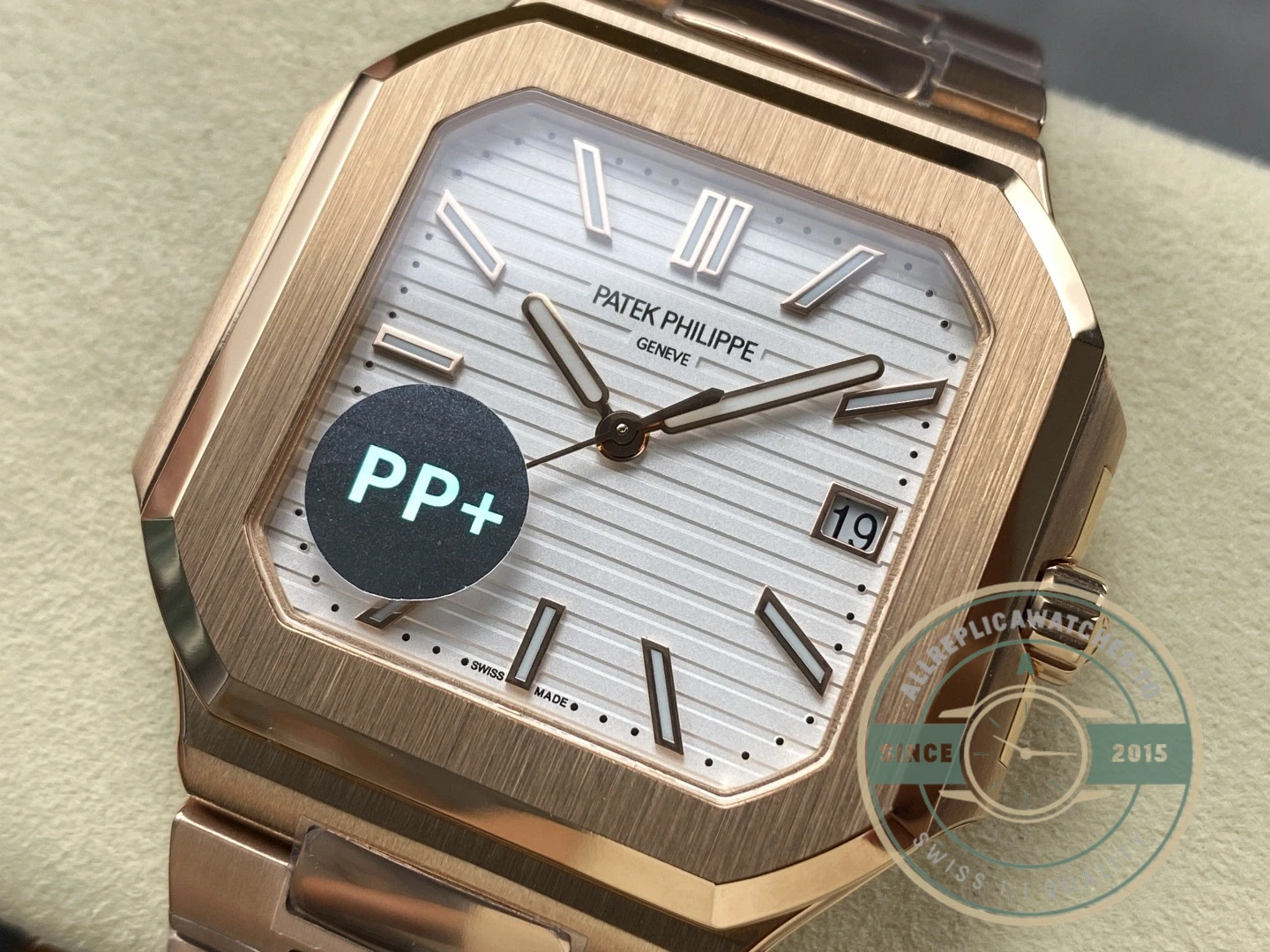 Superclone Cubitus 5821 Patek Philippe 45 mm Rose Gold White Dial - Budget Luxury Replica Watch