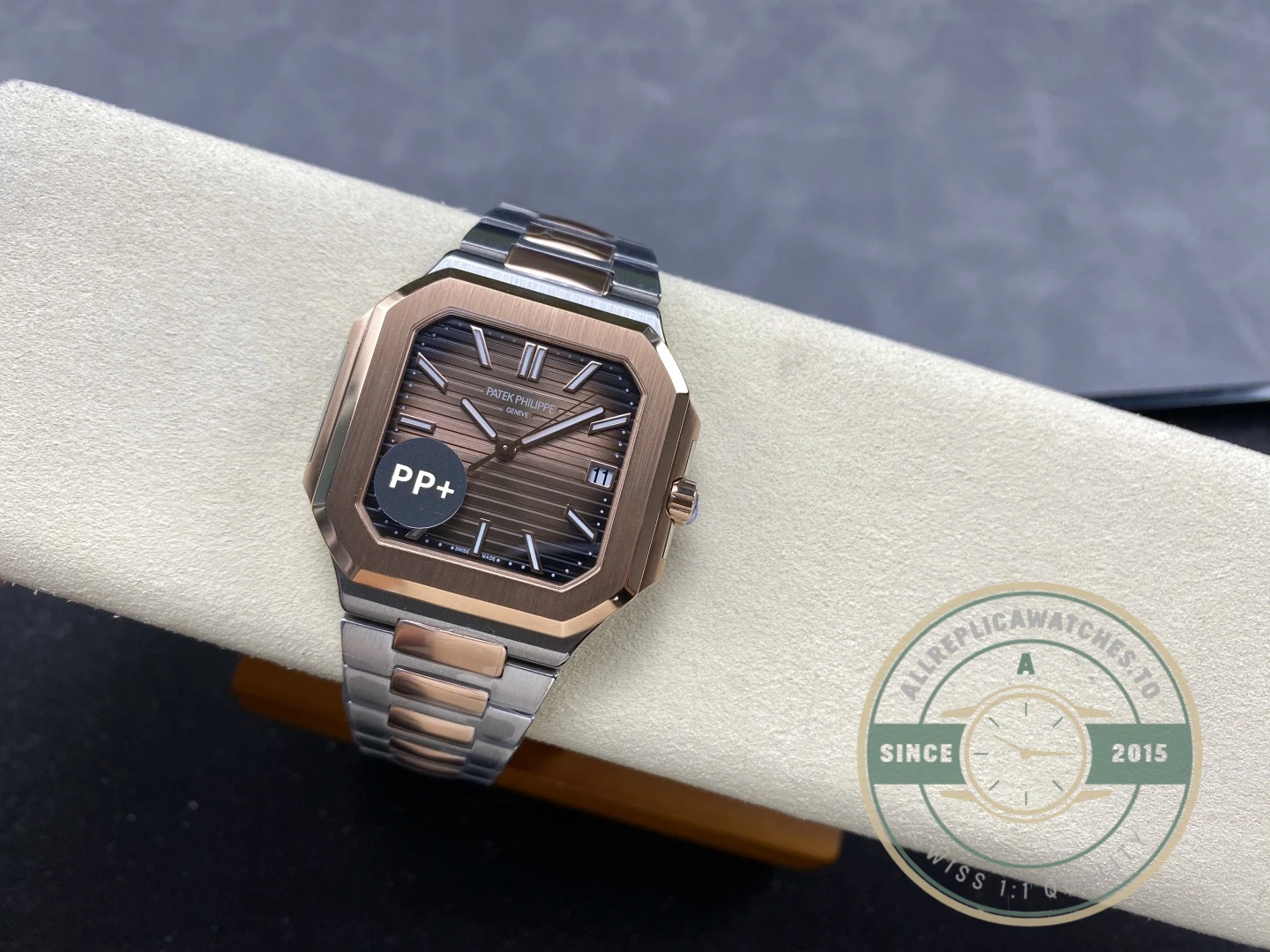 Superclone Cubitus 5821 Patek Philippe 45 mm Steel Rose Gold Brown Ombre Dial - Top-Tier Swiss Replica Watch