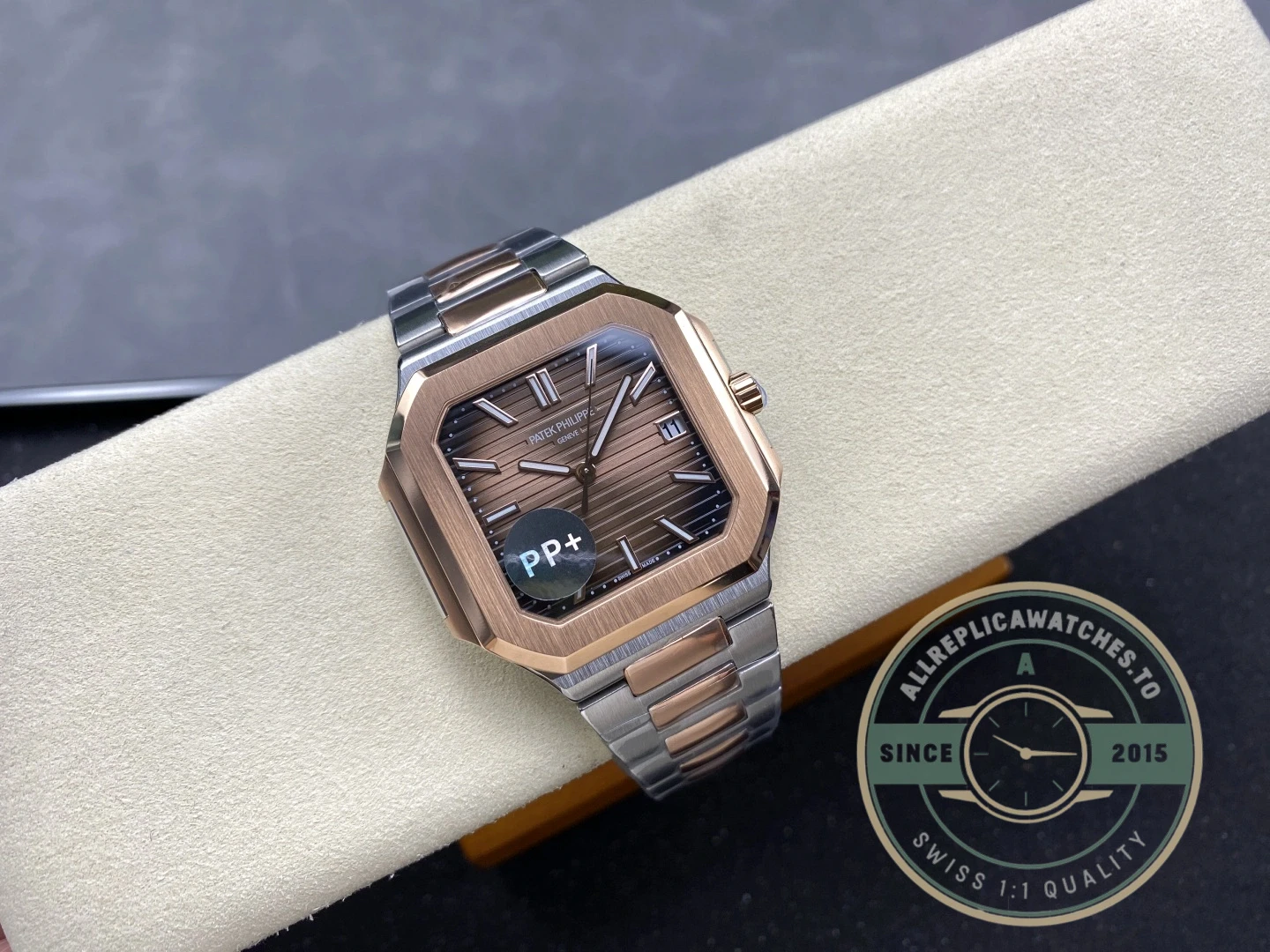 Superclone Cubitus 5821 Patek Philippe 45 mm Steel Rose Gold Brown Ombre Dial - Factory Super Clone Watch