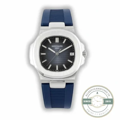 Superclone Nautilus 5711-001 Patek Philippe 40 mm, Dark Blue Dial, Blue Rubber - High-Grade Replica Watch