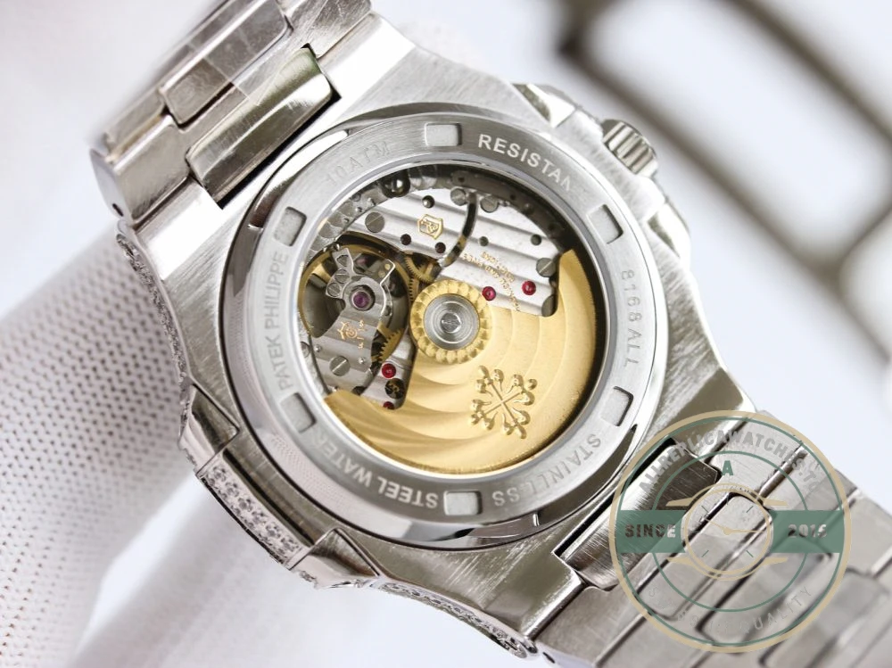 Superclone Nautilus 5711-1300A-001 Patek Philippe 40 mm, Blue Dial, Iced Out - Affordable Super Clone Watch