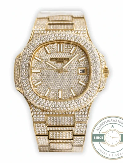 Superclone Nautilus 5711-1300A-001 Patek Philippe 40 mm, Yellow Diamond Dial - Affordable Super Clone Watch
