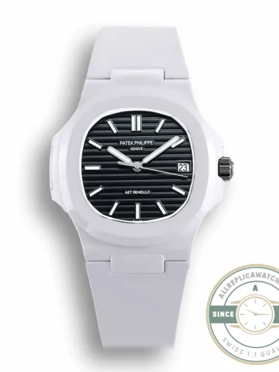 Superclone Nautilus 5711/1A-018 Patek Philippe 40 mm, Rubber Strap Black Dial - High-Grade Replica Watch