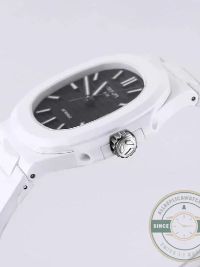 Superclone Nautilus 5711/1A-018 Patek Philippe 40 mm, Rubber Strap Black Dial - Swiss Movement Replica Watch