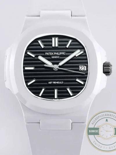 Superclone Nautilus 5711/1A-018 Patek Philippe 40 mm, Rubber Strap Black Dial - Swiss-Made Clone Watch