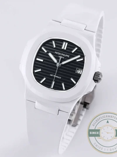 Superclone Nautilus 5711/1A-018 Patek Philippe 40 mm, Rubber Strap Black Dial - Luxury Replica Watch