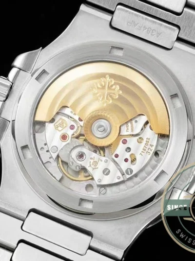Superclone Nautilus 5711/1A-018 Patek Philippe 40 mm, Stainless Steel White Dial Purple Iced out - Swiss-Made Clone Watch