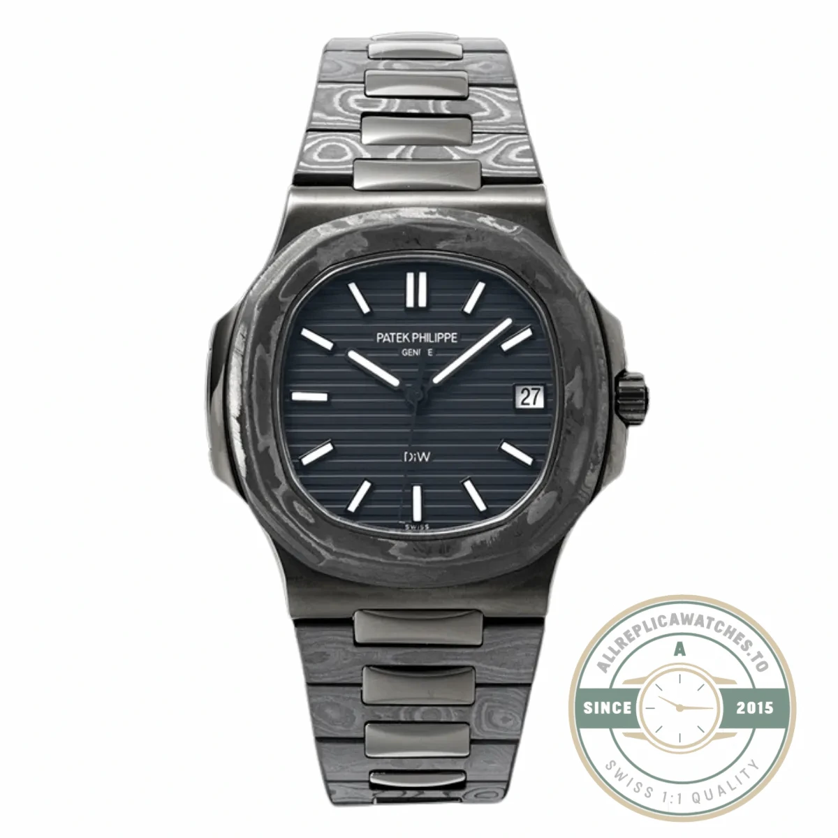 Superclone Nautilus 5711/1A Patek Philippe Carbon 40 mm, Carbon, Black Dial - Best Quality Replica Watch