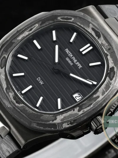 Superclone Nautilus 5711/1A Patek Philippe Carbon 40 mm, Carbon, Black Dial - Budget Luxury Replica Watch