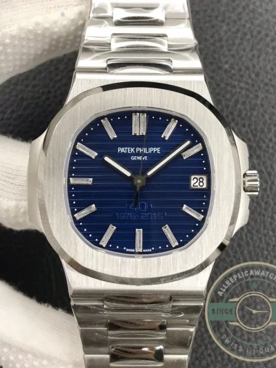 Superclone Nautilus 5711/1P-001 Patek Philippe 40 mm, 40th Anniversary, Blue Dial - Budget Luxury Replica Watch