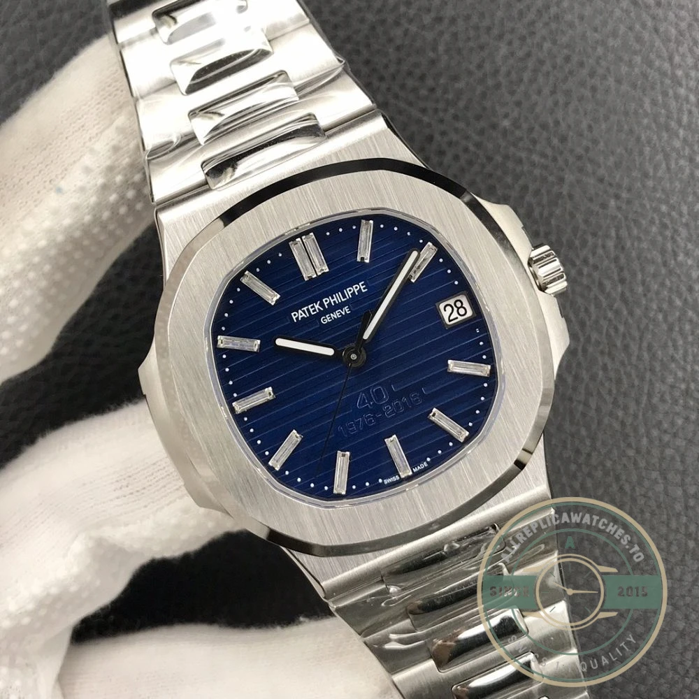 Superclone Nautilus 5711/1P-001 Patek Philippe 40 mm, 40th Anniversary, Blue Dial - Affordable Super Clone Watch