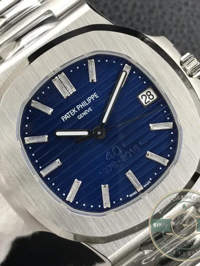 Superclone Nautilus 5711/1P-001 Patek Philippe 40 mm, 40th Anniversary, Blue Dial - Swiss Movement Replica Watch