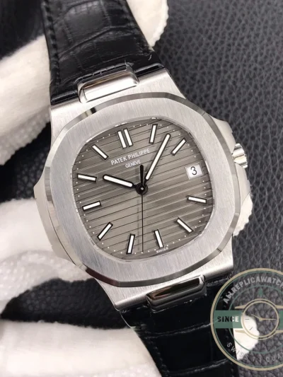 Superclone Nautilus 5711G-014 Patek Philippe 59 mm, Dark Dial, Leather - Premium Super Clone Watch