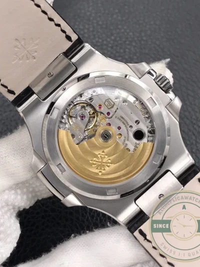Superclone Nautilus 5711G-014 Patek Philippe 59 mm, Dark Dial, Leather - Swiss-Made Clone Watch