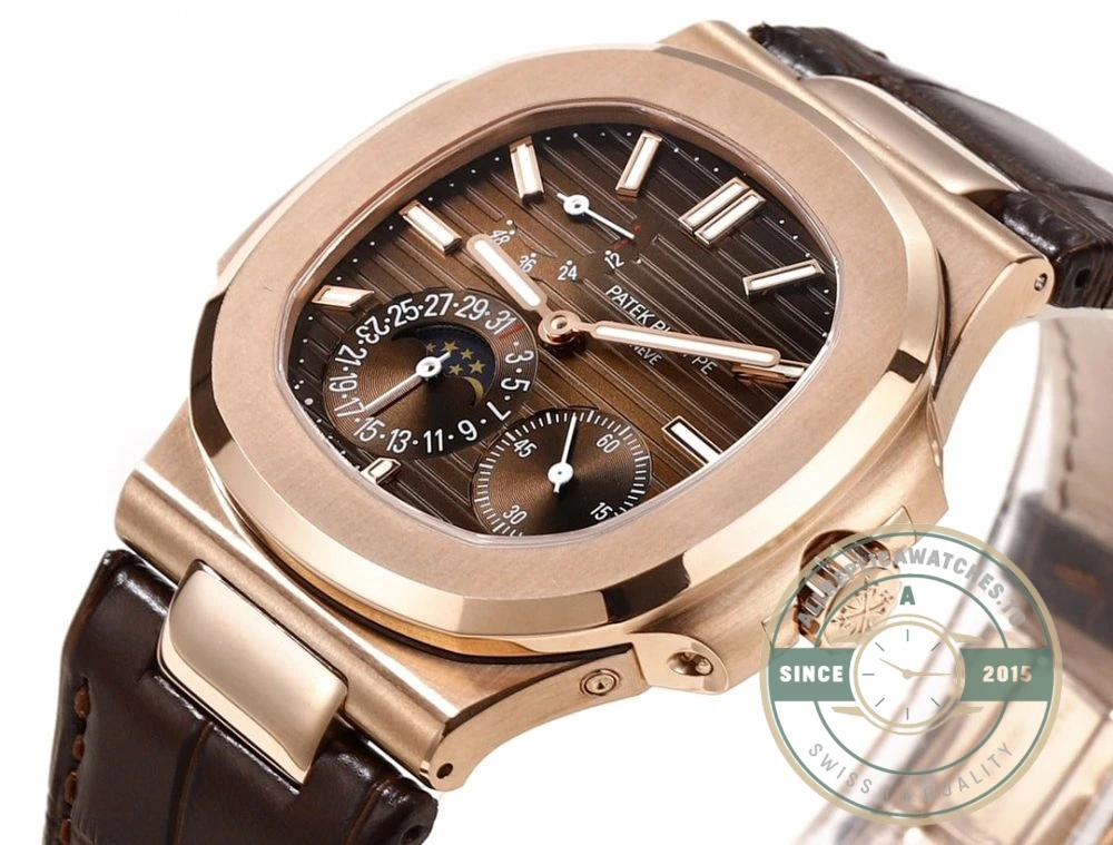 Superclone Nautilus 5712R-001 Patek Philippe Moon phases. 40 mm, Rose gold - Top-Tier Swiss Replica Watch